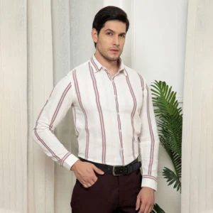 Skyline Twin Stripes Shirt In Wine
